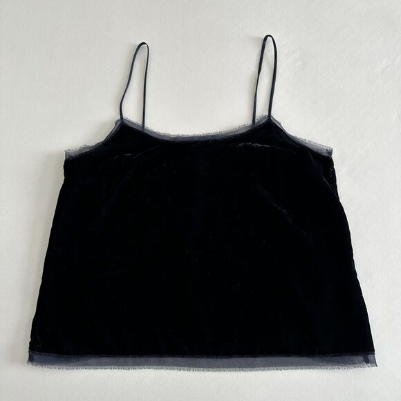 H&M Tops - H&M Navy Velvet Cami Tank Top Size 8 Spaghetti Strap Chic Party Holiday Top